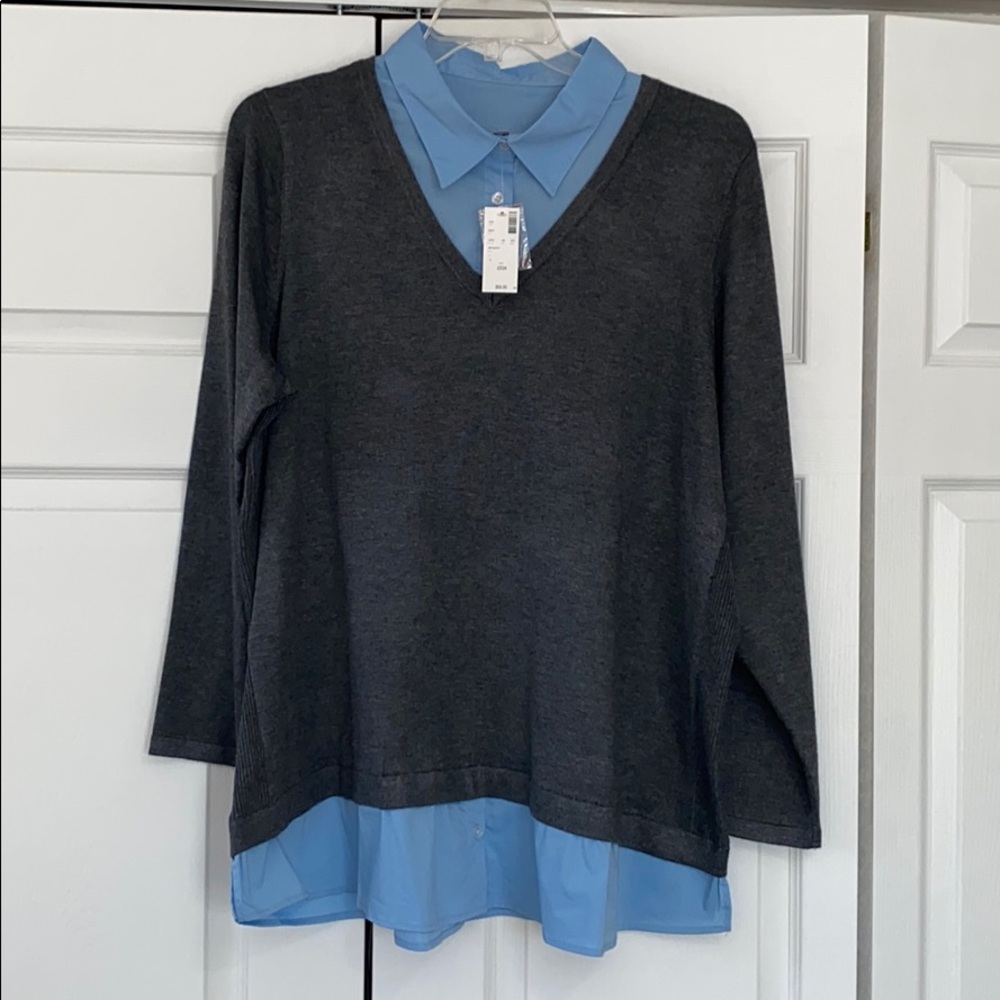 NWT faux two layer shirt /sweater